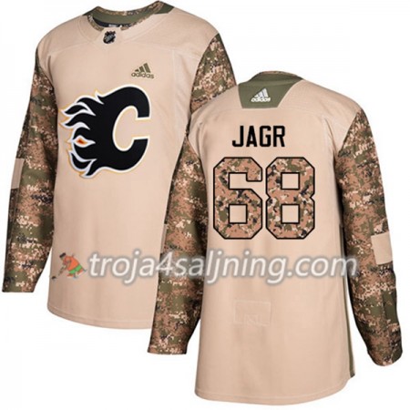 Calgary Flames tröja Jaromir Jagr 68 Adidas 2017-2018 Camo Veterans Day Practice Authentic - NHL Tröjor Herr